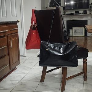 Monsac leather bag, blk